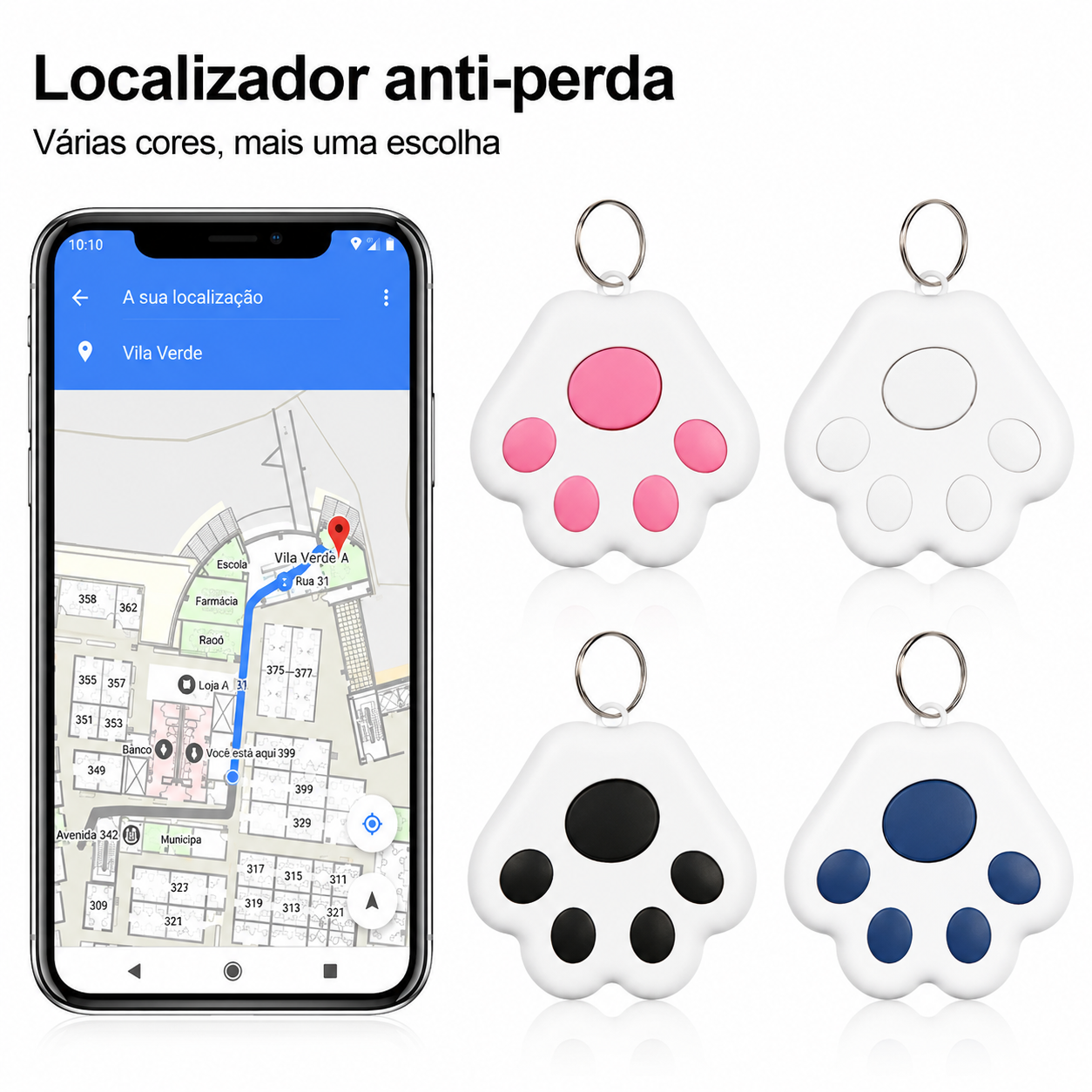 Mini Rastreador Bluetooth Anti-Perda Pets - MimoCao
