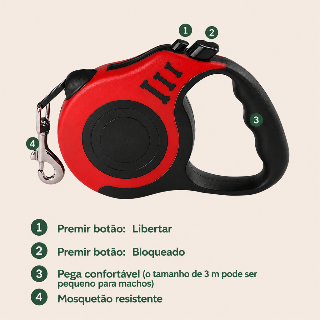 Trela de Passeio Livre para Cães -  MimoCao