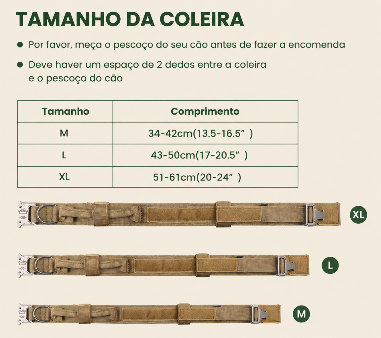 Coleira Tática para Cães Médios e Grandes - MimoCao