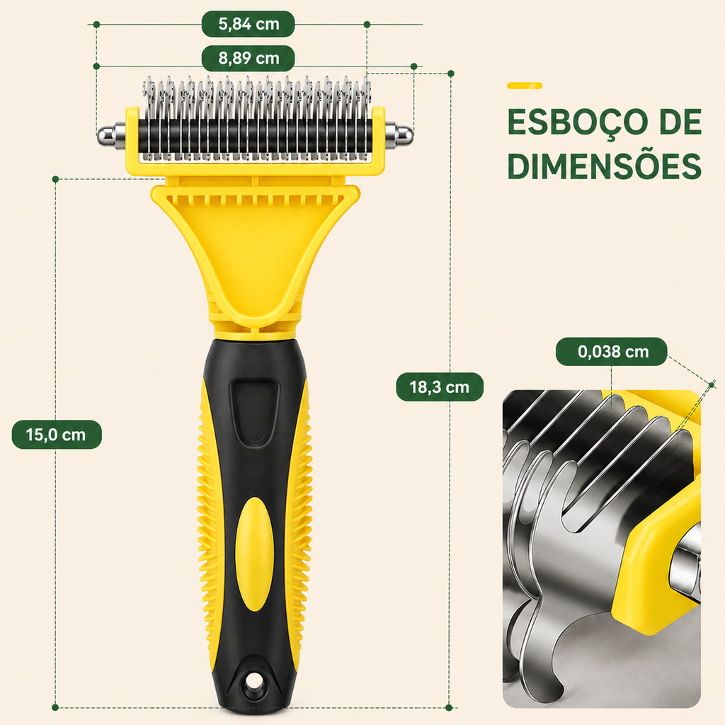 Escova Inox Pet Pro - MimoCao