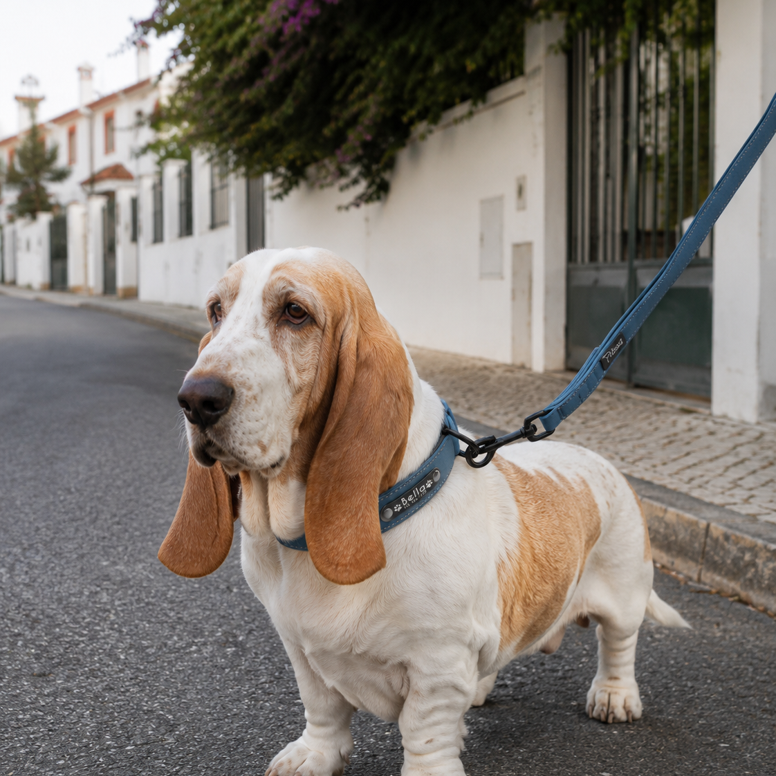 Coleira e Guia de Couro Personalizadas para Cães - MimoCao