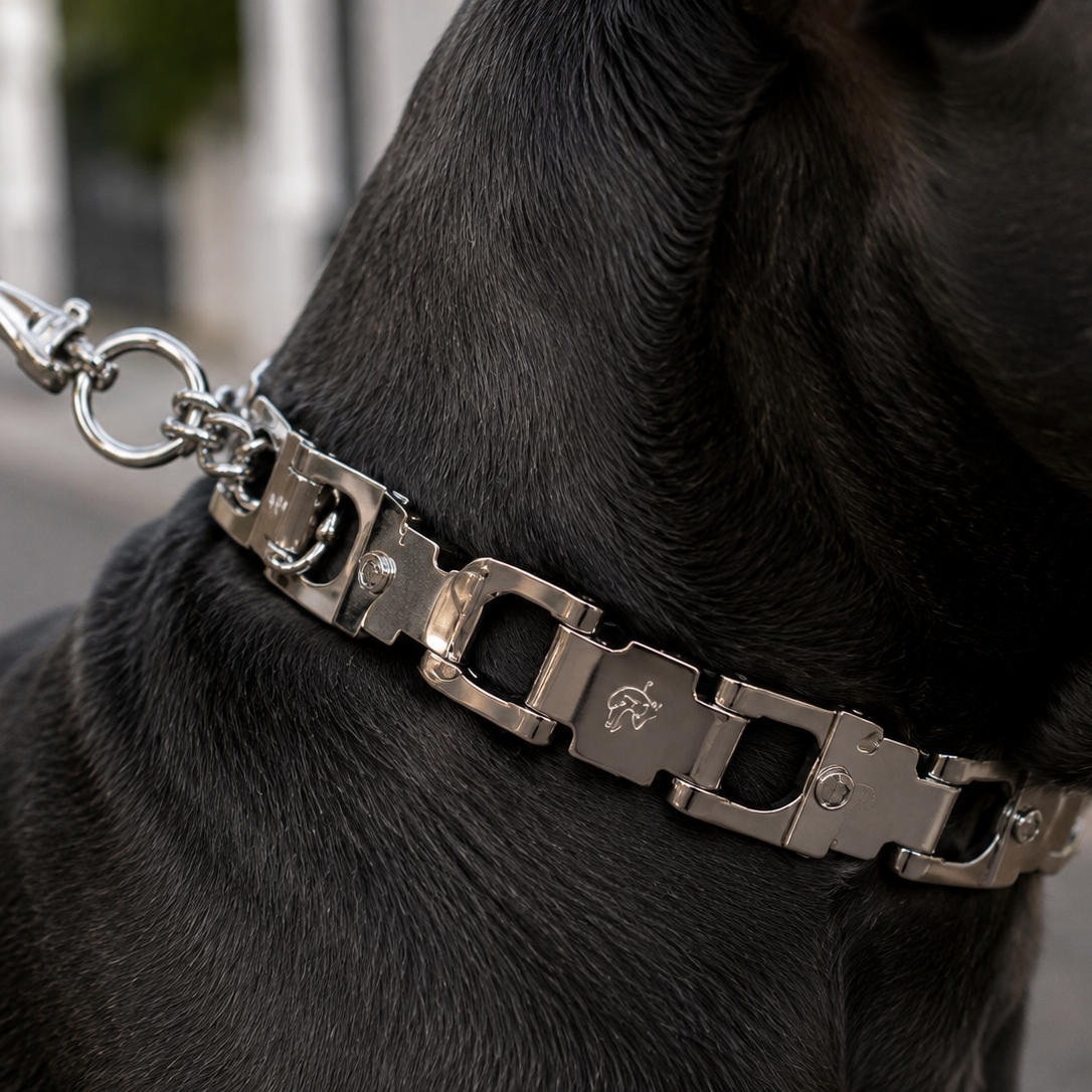 Coleira Anti-Puxão Aço Inox para Cães Grandes - MimoCao