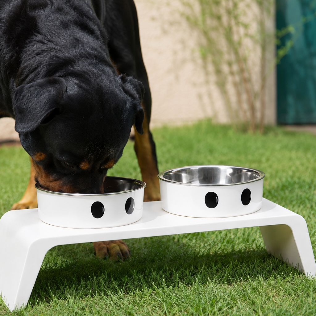Suporte Elevado com Tigelas Inox para Pets - MimoCao
