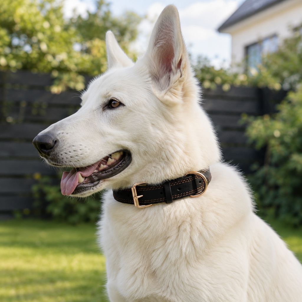 Coleira de Couro Genuíno para Cães - MimoCao