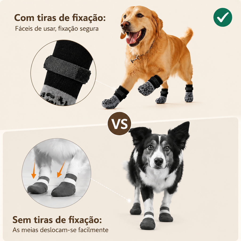 Meias Antiderrapantes para Cães - MimoCao