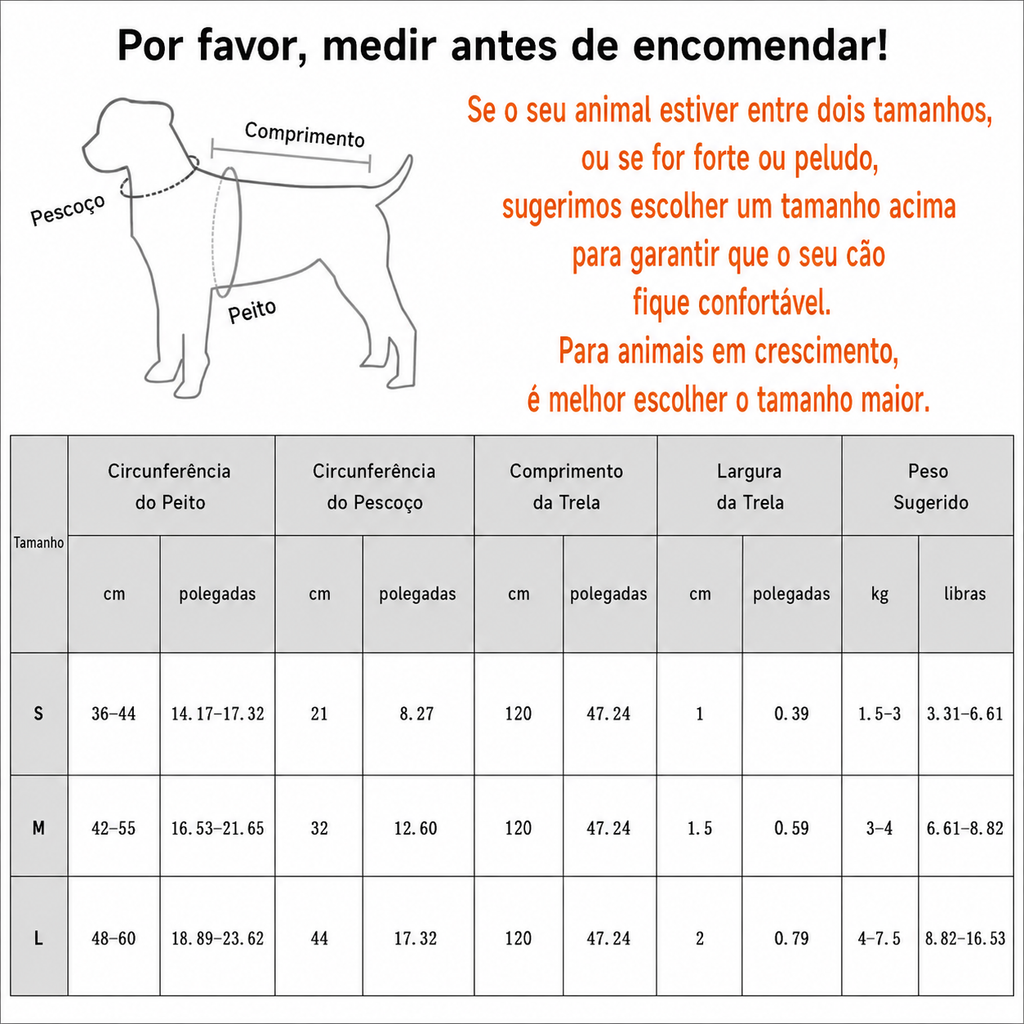 Colete Peitoral Ajustável para Cães Pequenos Guia Inclusa - MimoCao