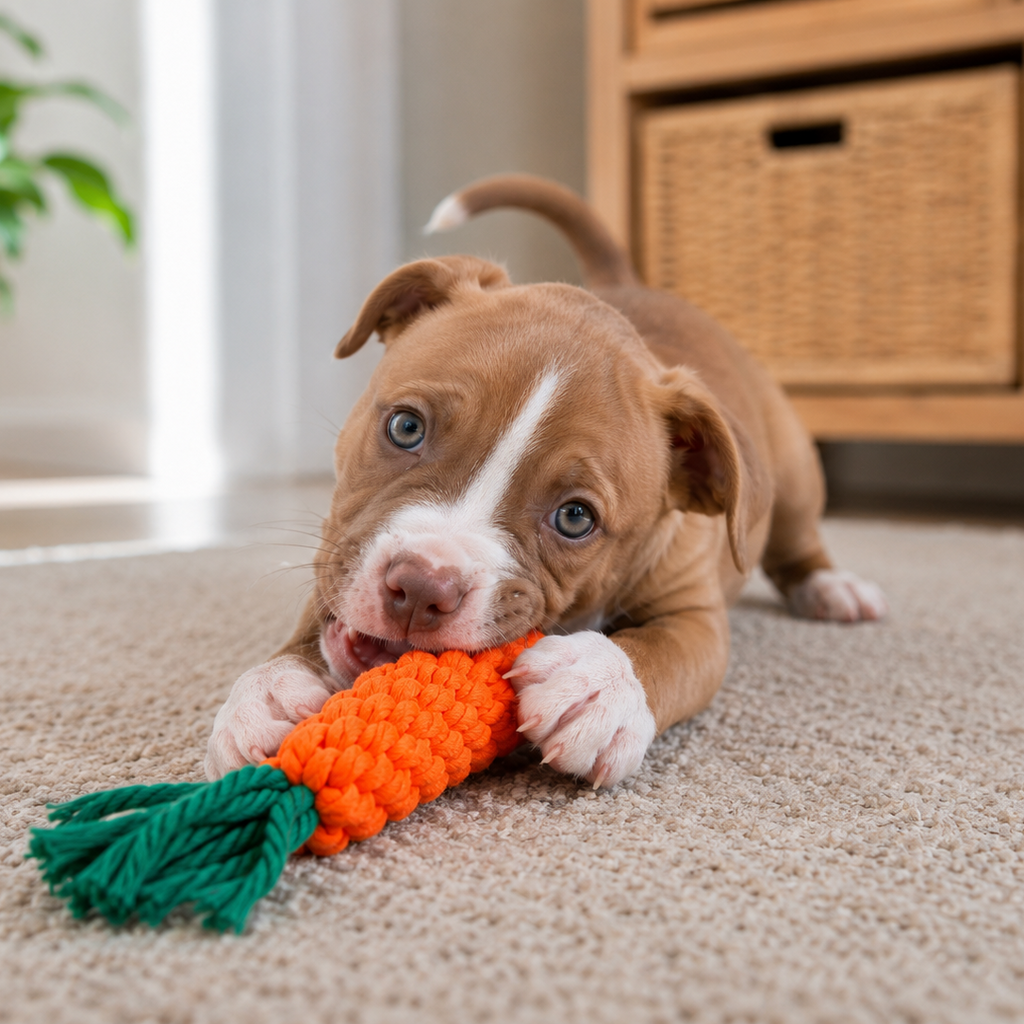 Brinquedo Dentário Cenoura Para Cães Filhotes - MimoCao