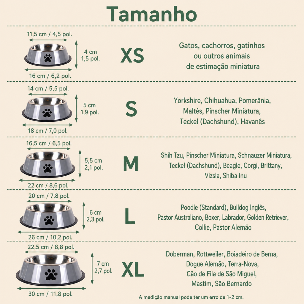 Tigela Inox para Ração e Água - MimoCao