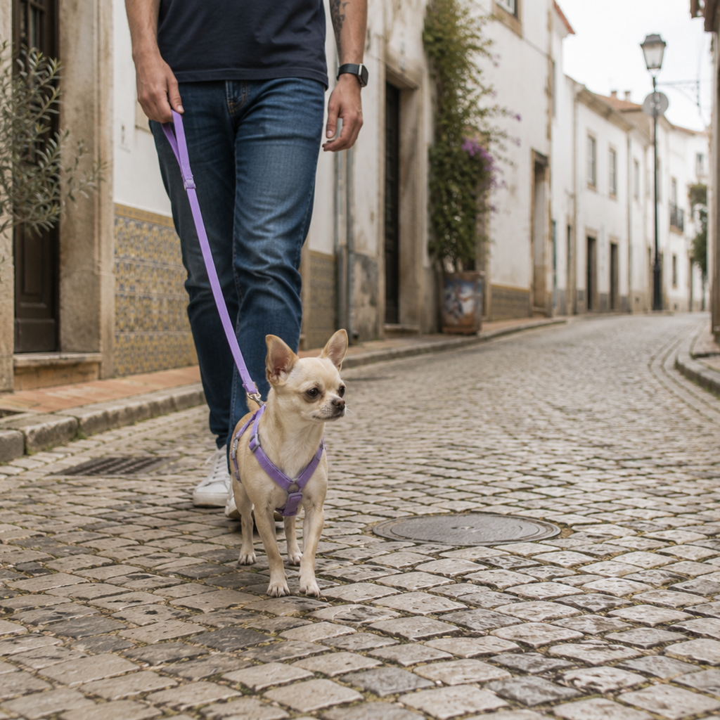 Colete Peitoral Ajustável para Cães Pequenos Guia Inclusa - MimoCao