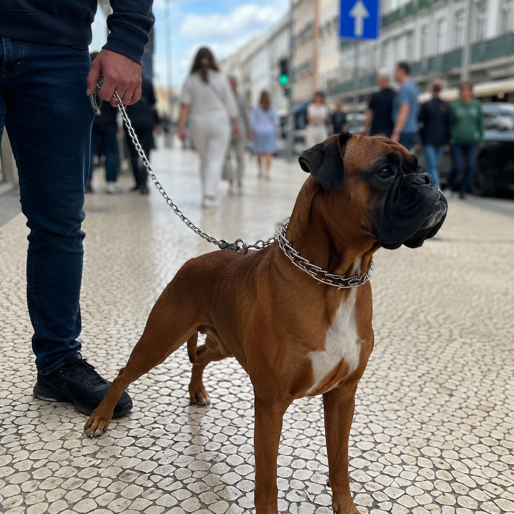 Coleira Enforcadora Ajustável para Cães Aço Inox - MimoCao