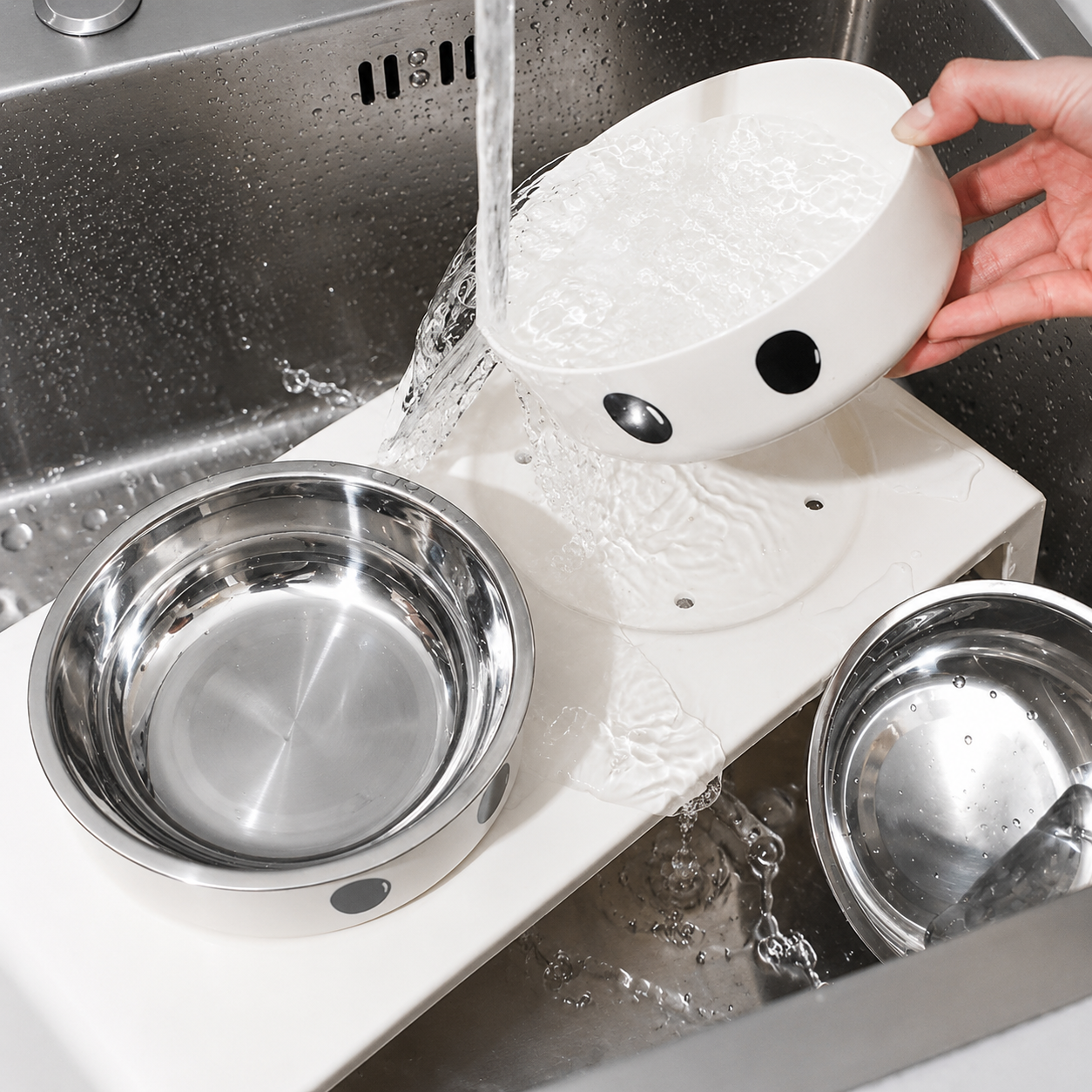 Suporte Elevado com Tigelas Inox para Pets - MimoCao