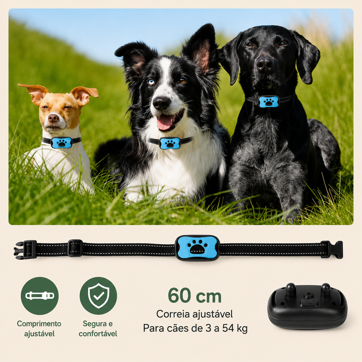 Coleira Antilatido Ultrassónica para Cães - MimoCao