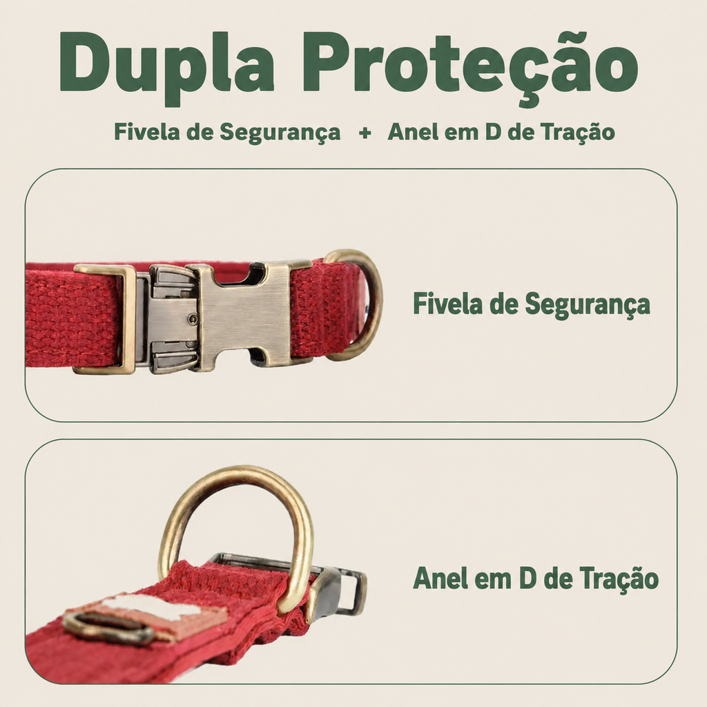 Coleira Ajustável para Cães Pequenos, Médios e Grandes - MimoCao