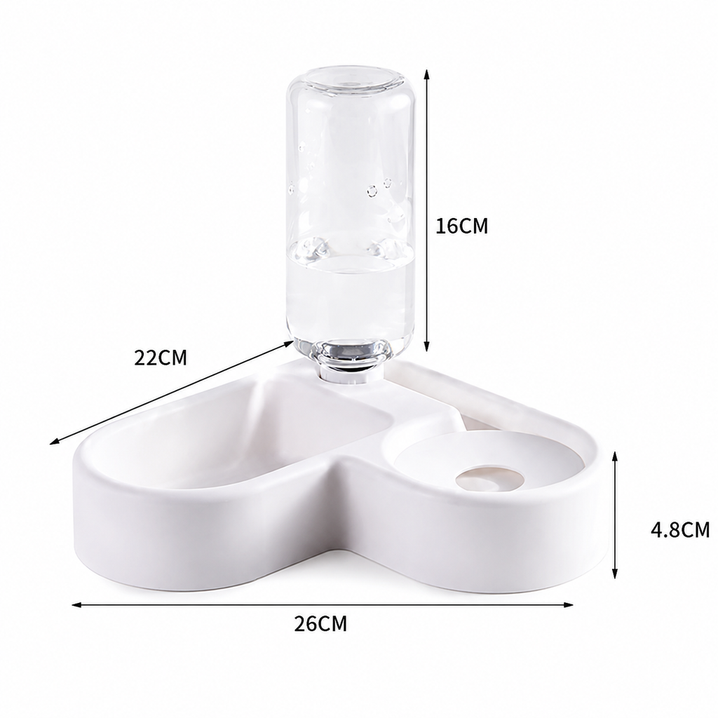 Alimentador Branco Automático para Cães com Bebedouro - MimoCao