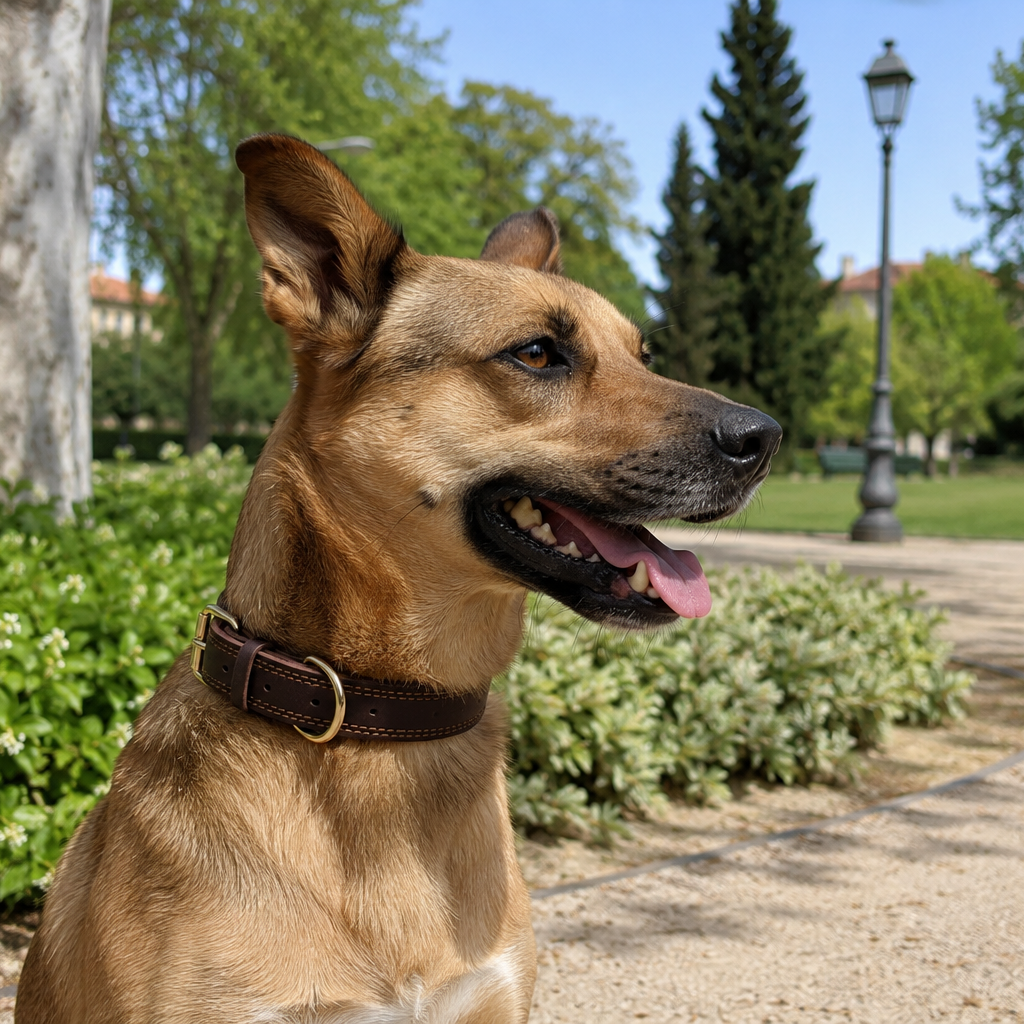 Coleira de Couro Genuíno para Cães - MimoCao