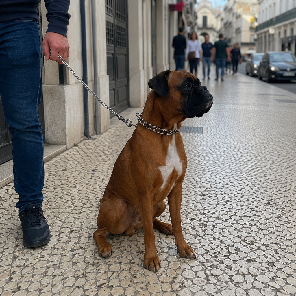 Coleira Enforcadora Ajustável para Cães Aço Inox - MimoCao