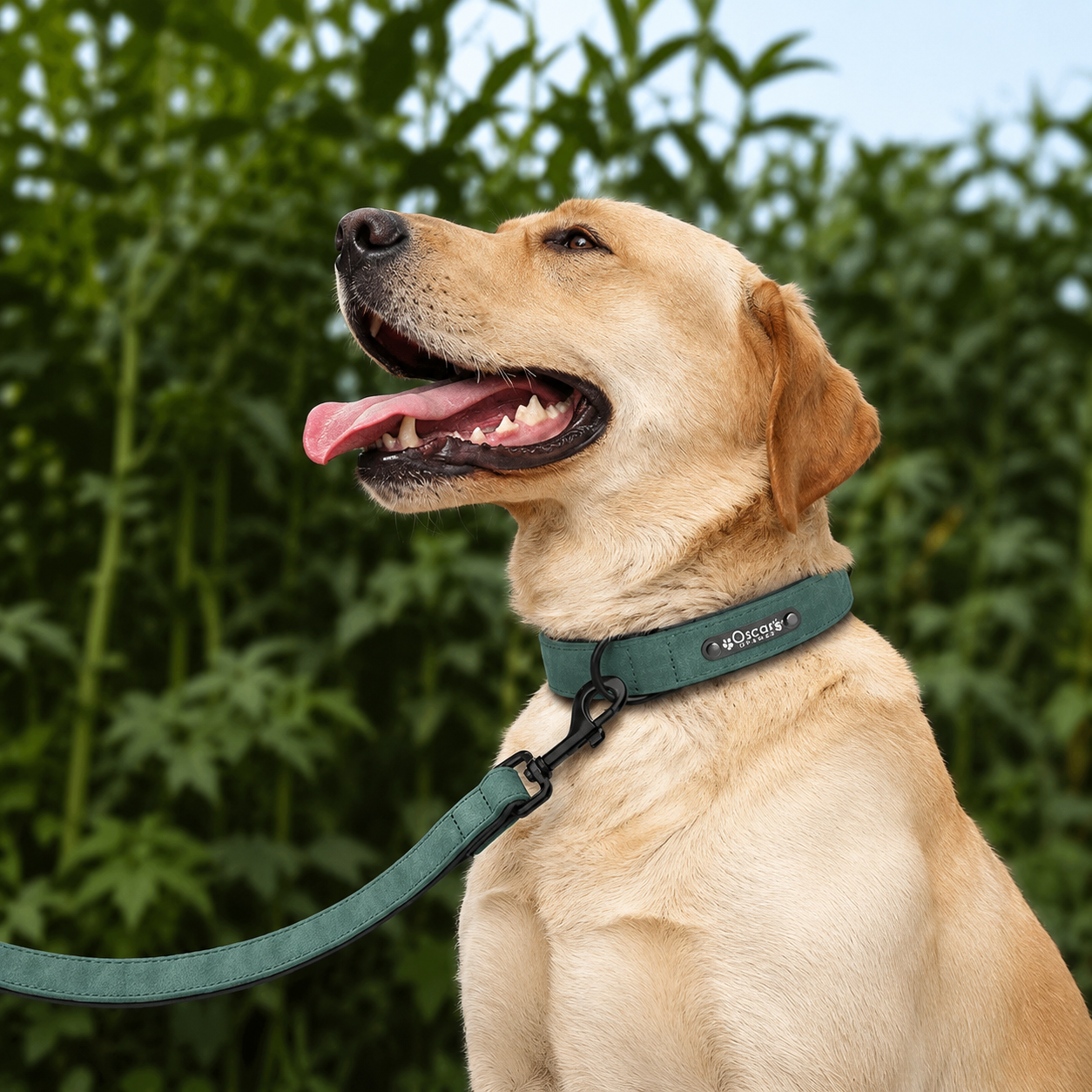 Coleira e Guia de Couro Personalizadas para Cães - MimoCao