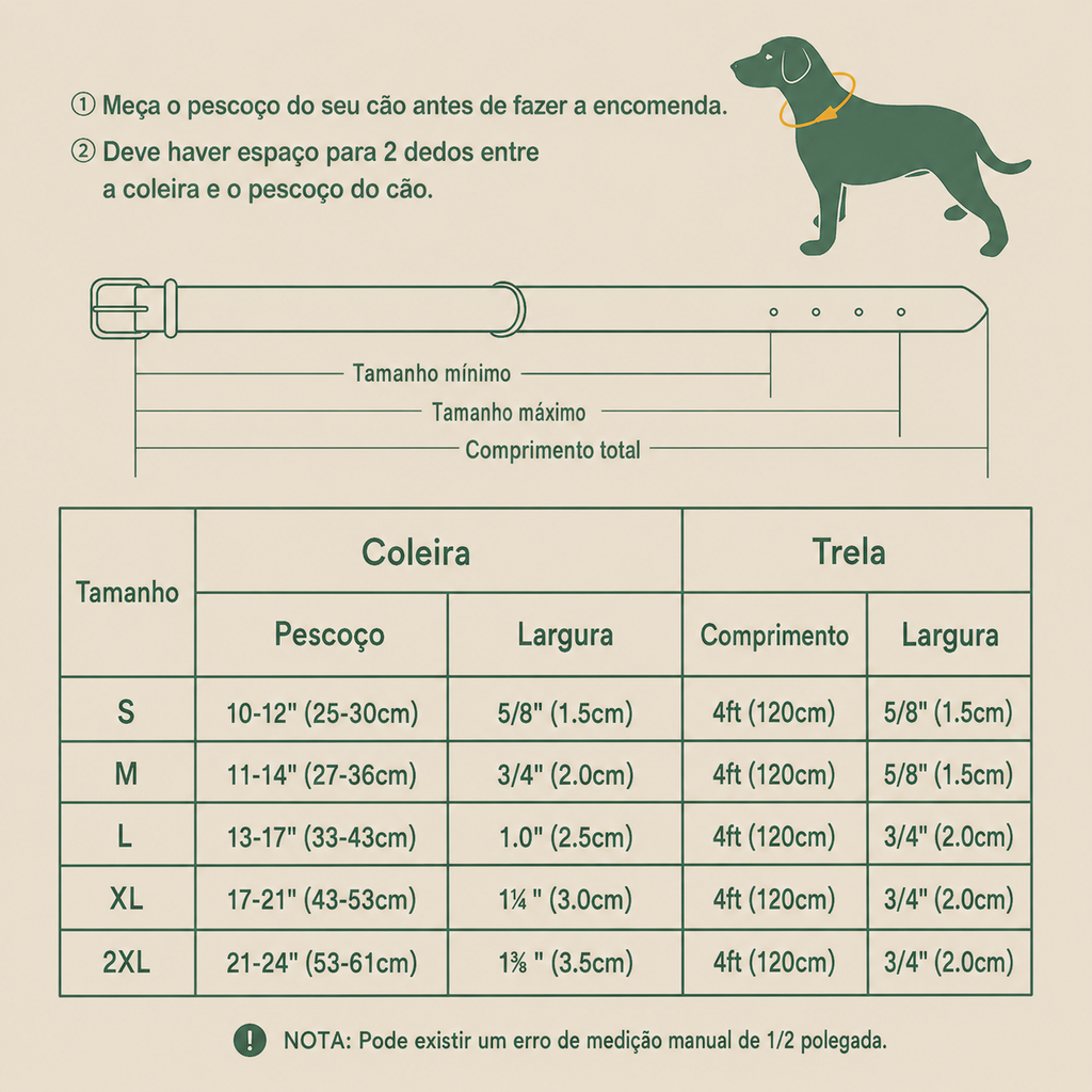 Coleira de Couro Personalizadas para Cães - MimoCao