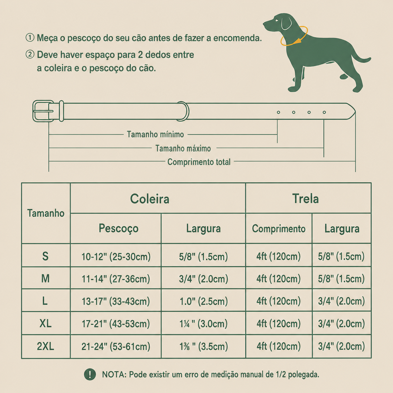 Coleira de Couro Personalizadas para Cães - MimoCao