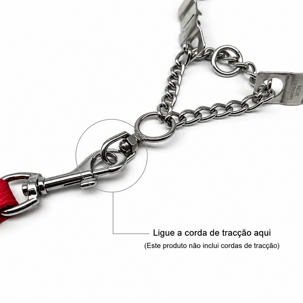 Coleira Anti-Puxão Aço Inox para Cães Grandes - MimoCao